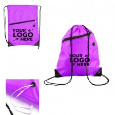 13.5inch x 15.5inch 210D Drawstring Sportpack with Zipped Pouch